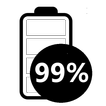 große Akku Batterie Anzeige %