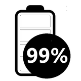 große Akku Batterie Anzeige % أيقونة