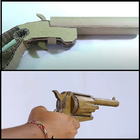 Weapons made of cardboard. Origami weapons. ไอคอน