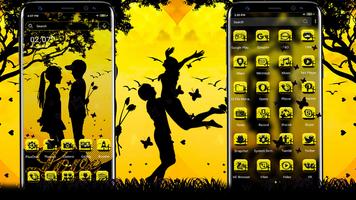 Couple Love Launcher Theme Affiche