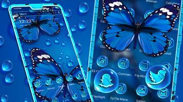 Blue Butterfly Launcher Theme Affiche