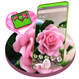 Pink Rose Love Launcher Theme icône