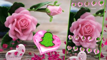 Pink Rose Love Launcher Theme تصوير الشاشة 1