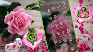 Pink Rose Love Launcher Theme تصوير الشاشة 2