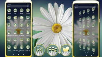 White Gerbera Daisy Theme تصوير الشاشة 1