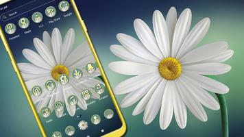 White Gerbera Daisy Theme تصوير الشاشة 3