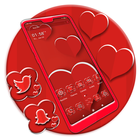 Valentine Red Heart Theme icône