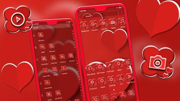 Valentine Red Heart Theme imagem de tela 2