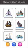 Ship Pixel Art  Number Coloring screenshot 2