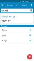 German-Swahili Dictionary Affiche