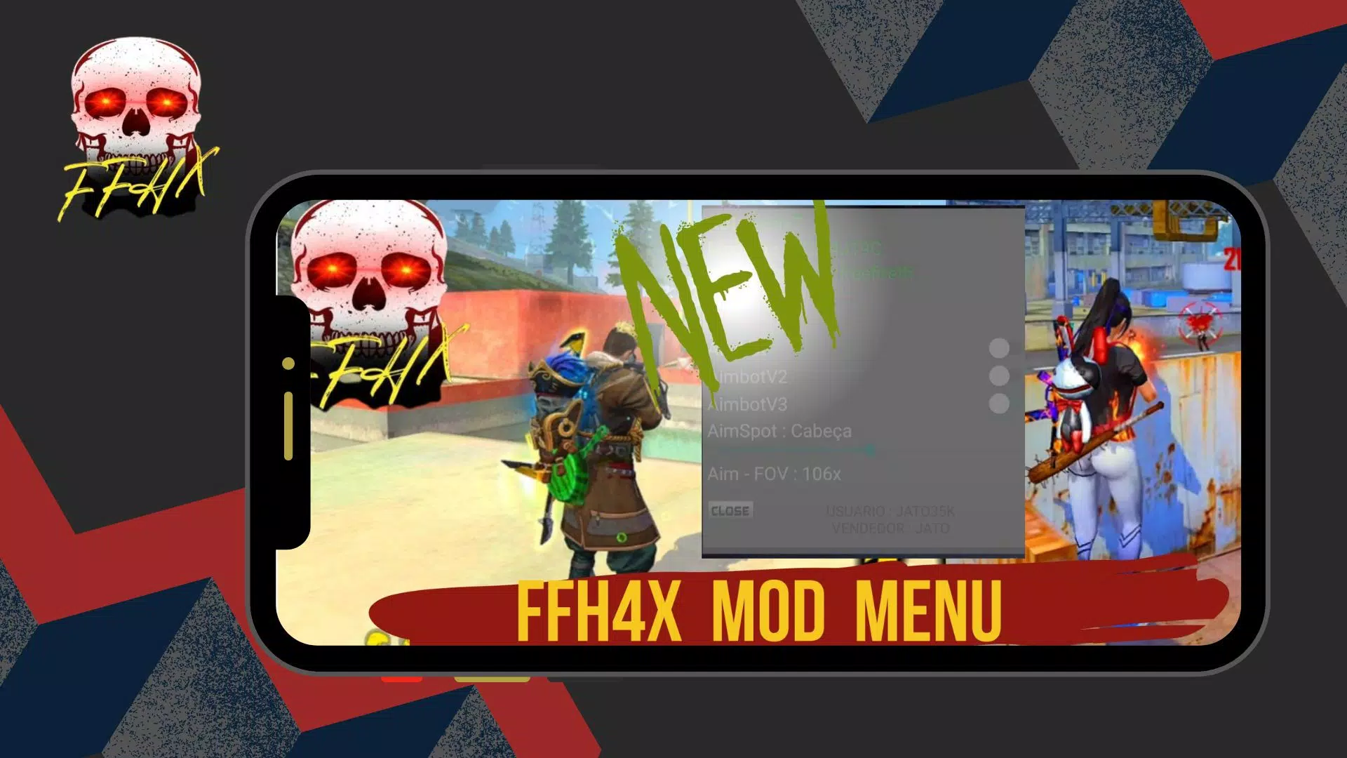 Download FFFH4X Menu Mod Fire Config FF android on PC