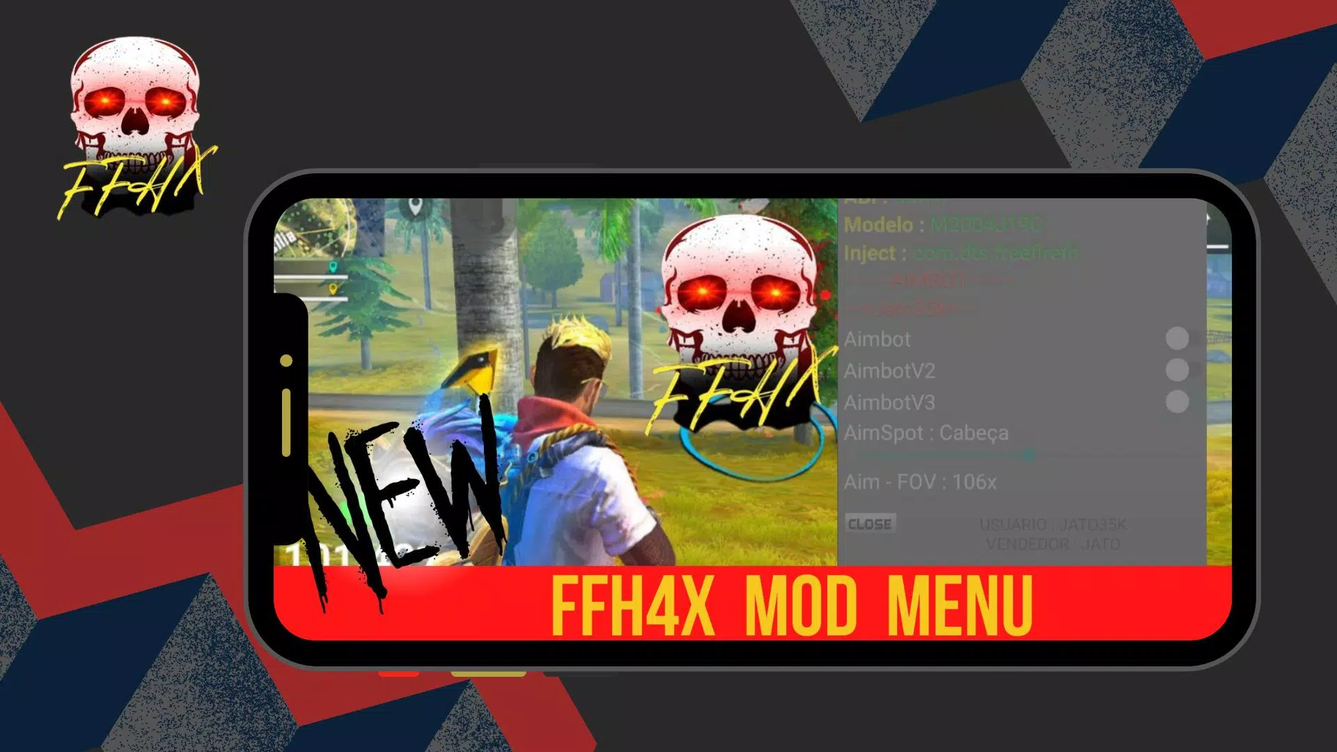 Baixar FFH4X Mod Menu Fire Hack FF APK para Android