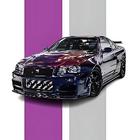 Nissan Skyline R34 Hintergrund Zeichen