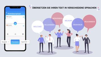 Sprachübersetzer -Englisch ins Deutsche übersetzen Plakat