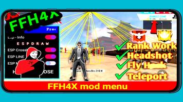 ffh4x mod menu ff hack الملصق
