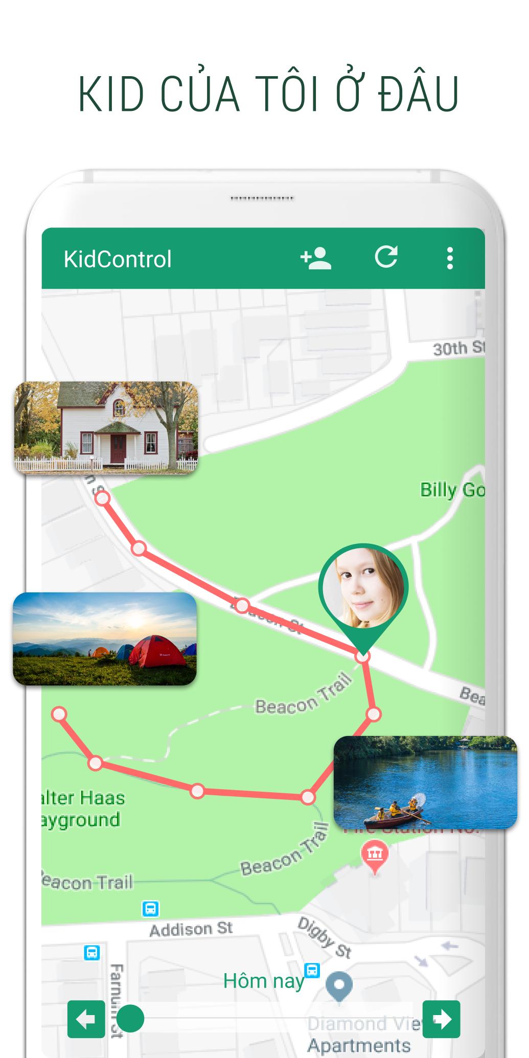Family GPS tracker KidsControl - Phần mềm theo dõi điện thoại Android