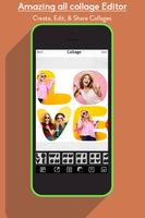 Text Photo Collage Maker Grid Maker ポスター