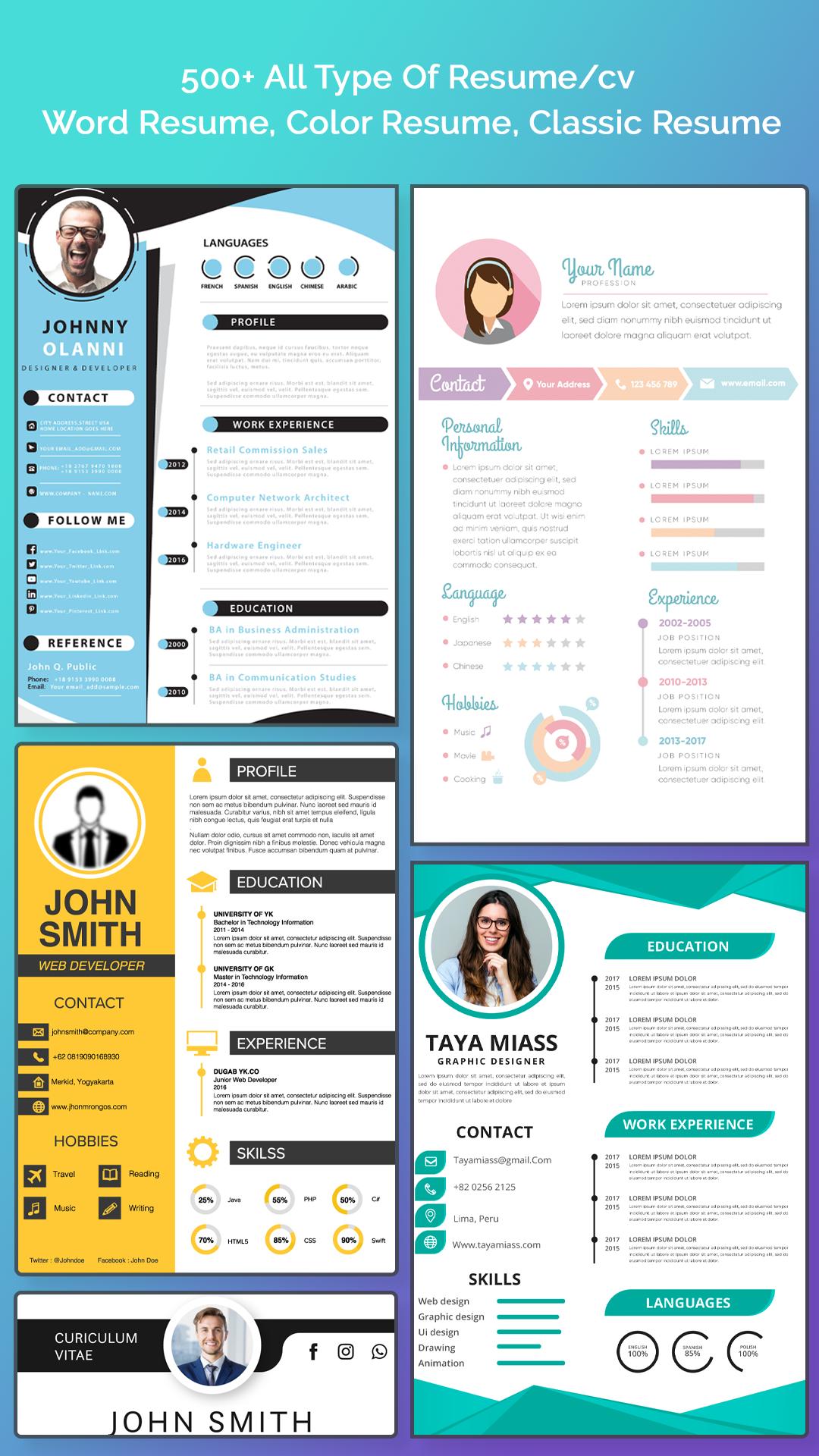 Free Resume Builder Free Cv Maker Templates Formats App