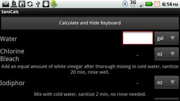 Sanitizer Calculator screenshot 1