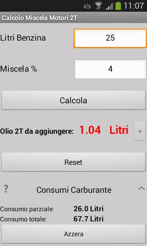 Calcolo Miscela Motori 2T APK per Android Download