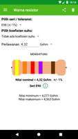 Perhitungan warna resistor syot layar 2