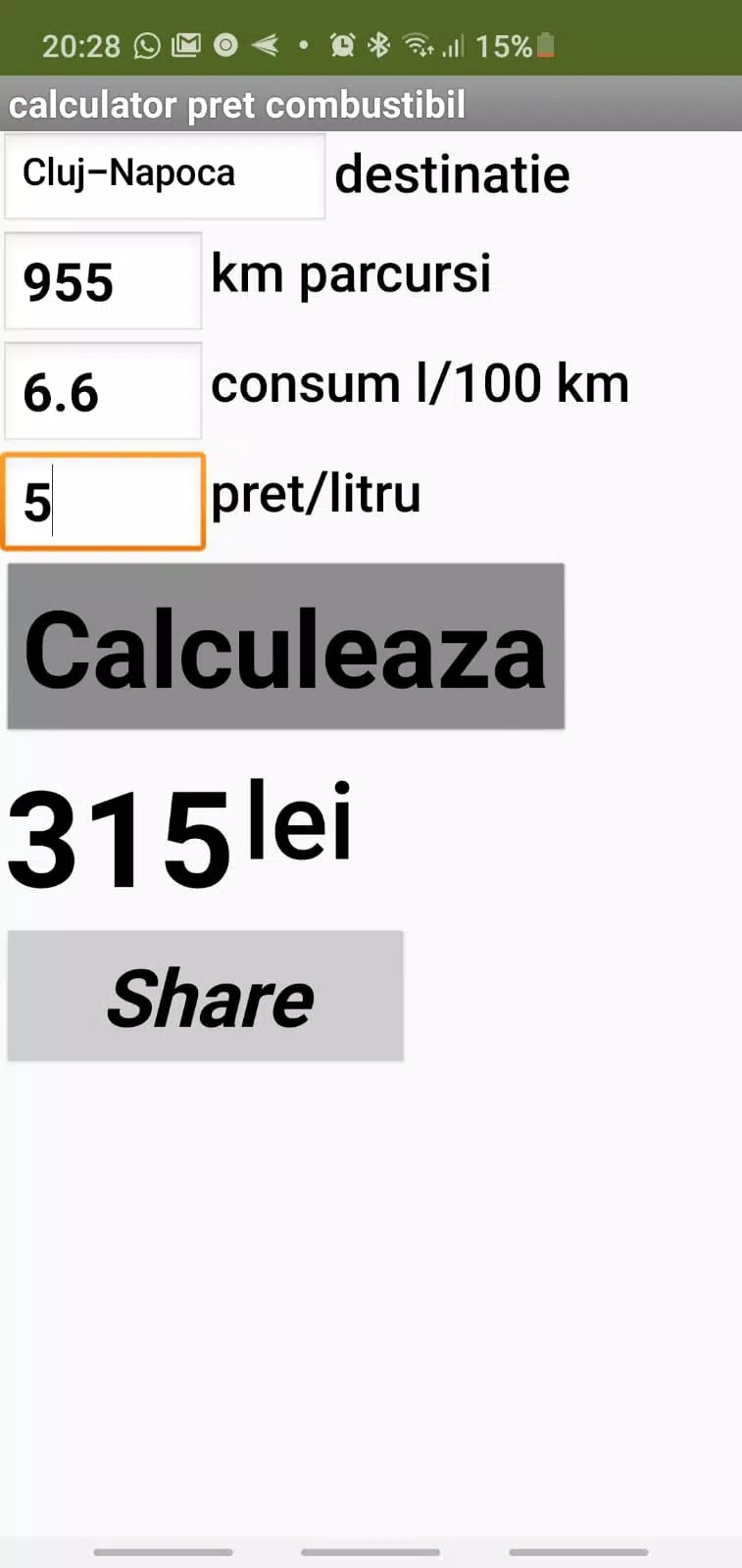 Calculator cost combustibil calatorie APK for Android Download