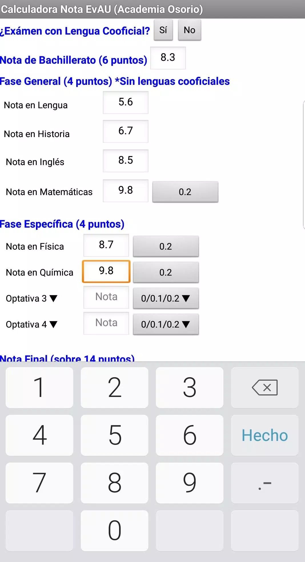 Calculadora Nota EvAU APK for Android Download