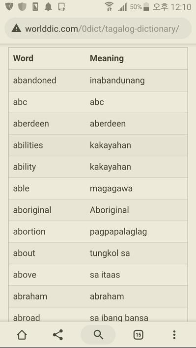 Tagalog to English Dictionary pour Android - Téléchargez l'APK