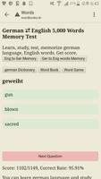 Memorize German to English Words - Quiz test capture d'écran 2