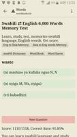 Memorize Swahili to English Words - Quiz test Poster