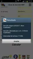 REBT Cálculo de Secciones ảnh chụp màn hình 3