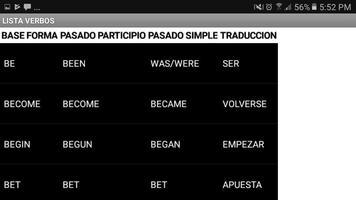 Lista de verbos en ingles capture d'écran 2