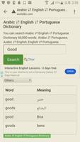 English to Arabic, Portuguese Dictionary capture d'écran 3