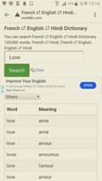 English to French, Hindi Dictionary Affiche