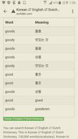 English to Korean, Dutch Dictionary capture d'écran 2