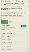 English to Portuguese, Korean Dictionary Affiche