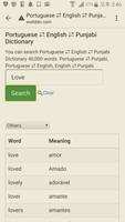 English to Portuguese, Punjabi Dictionary Affiche