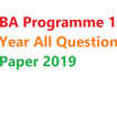 Ba programme 1st year all question paper 2019