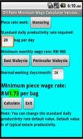 Oil Palm Minimum Wage Calc capture d'écran 1