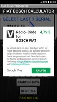 Radio Code FITS Bosch Fiat اسکرین شاٹ 3