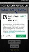 Radio Code FITS Bosch Fiat capture d'écran 3