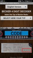 Becker 4Digit Radio Code 海报