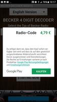 Becker 4Digit Radio Code 截图 2