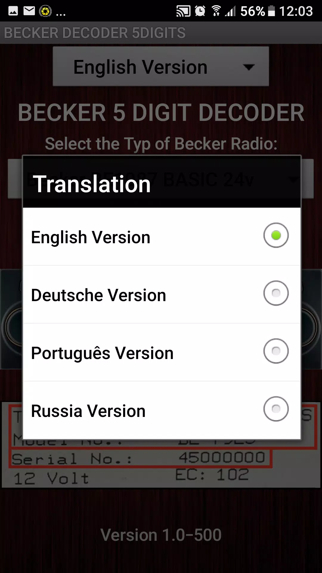 Becker 5Digit Radio Code for Android - APK Download