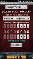 Becker 5Digit Radio Code تصوير الشاشة 3