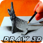 Aprender a dibujar 3D icono