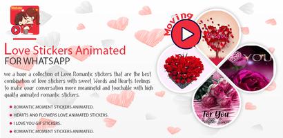 Animated Love Moving Stickers Affiche