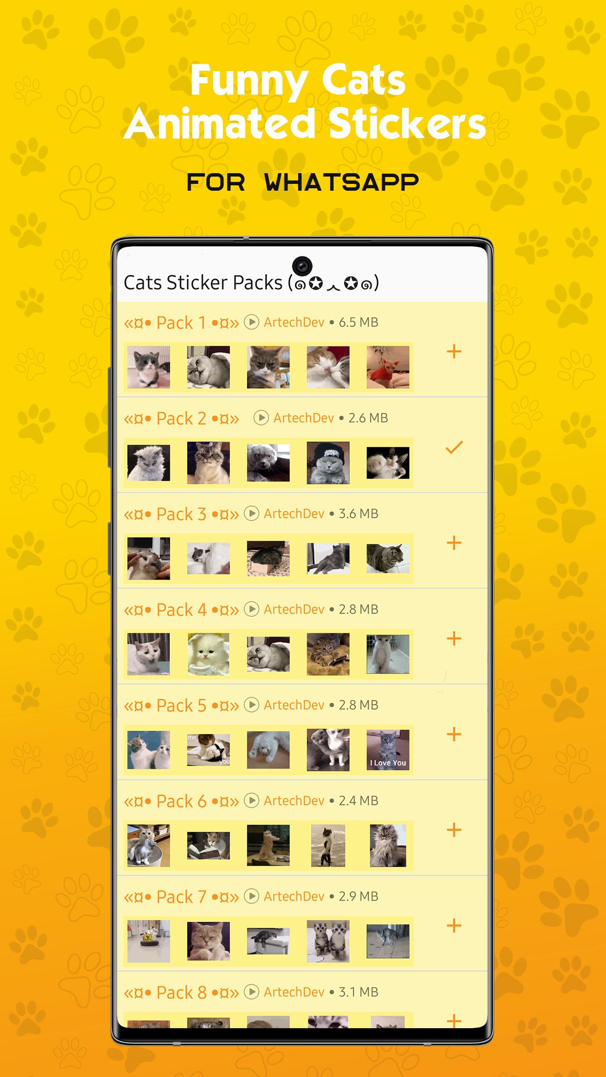 Funny Cat Animated Stickers For WhatAapp для Андроид - скачать APK