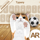 Thème de clavier animé de chat de football icône