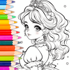 Jeux de barbie coloriage icône